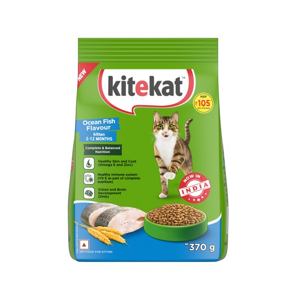 Kitekat Ocean Fish Flavour Kitten (2-12 Months) Dry Cat Food 370g