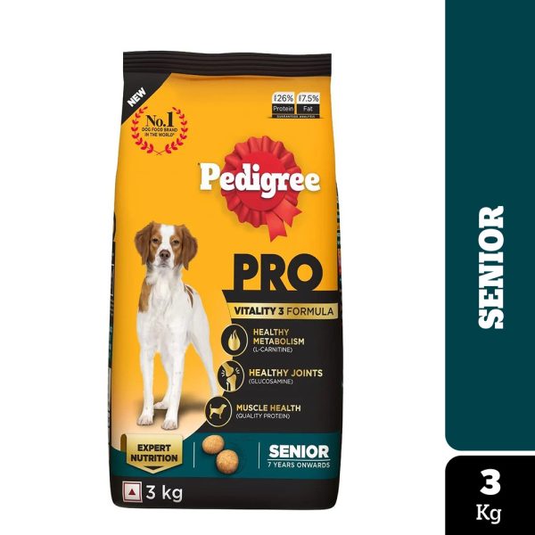 Pedigree PRO Senior (7+ Years) Dry Dog Food 3kg