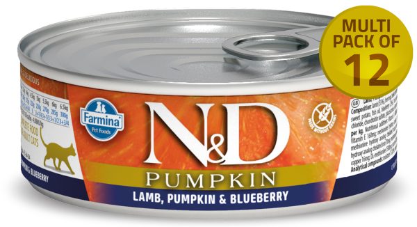 N&D Pumpkin Cat Wet Food Adult (Lamb, Pumpkin & Blueberry) 80g x 12pack