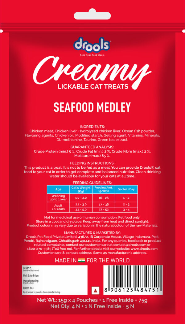 Drools Creamy Seafood Medley 5 Sticks - Image 2