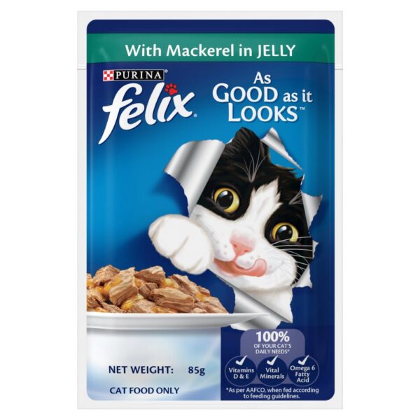 Felix Adult Mackerel In Jelly (85g x 12)