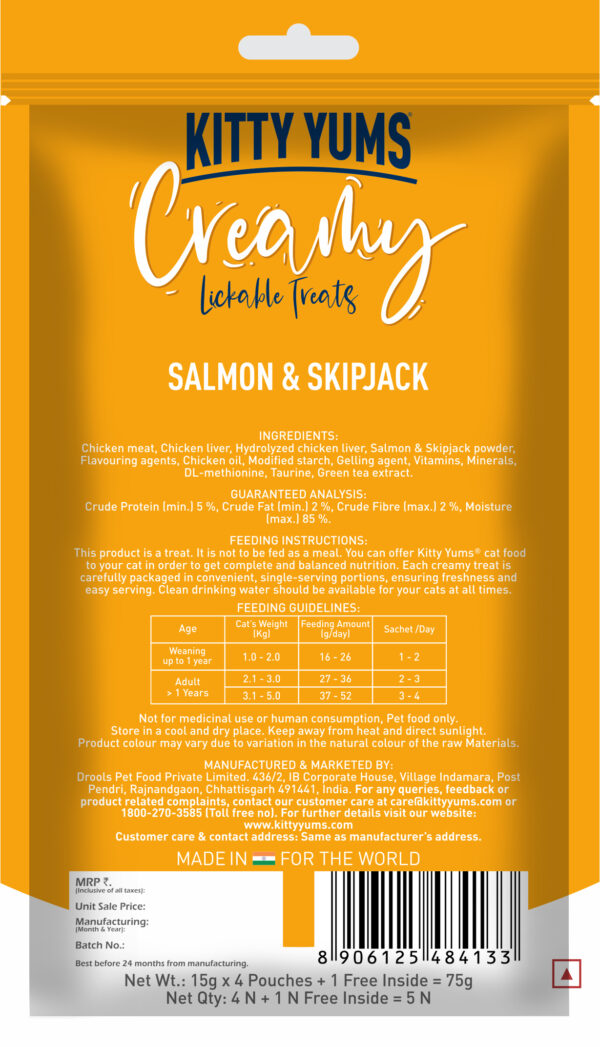 Kitty Yums Creamy Salmon&Skipjack 75g - Image 2