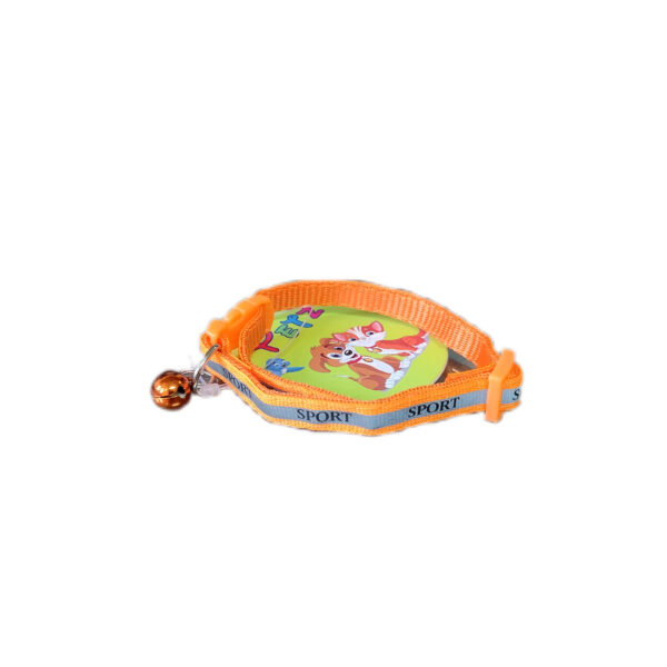 Fancy Cat Collar with Bell - Reflective SPORTS Pattern Orange