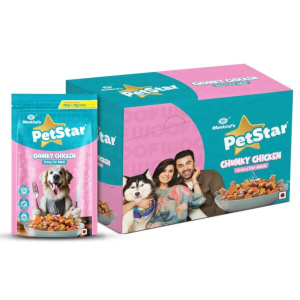 Petstar Chunky Chicken Gravy Adult Dog Wet Food - 120g